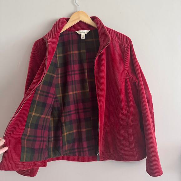 LL Bean Women's Full Zip Corduroy Jacket in Red Size Medium - Picture 4 of 5